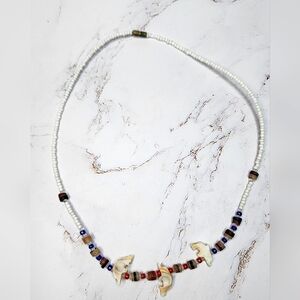 Beads and shells dolphin necklace vintage